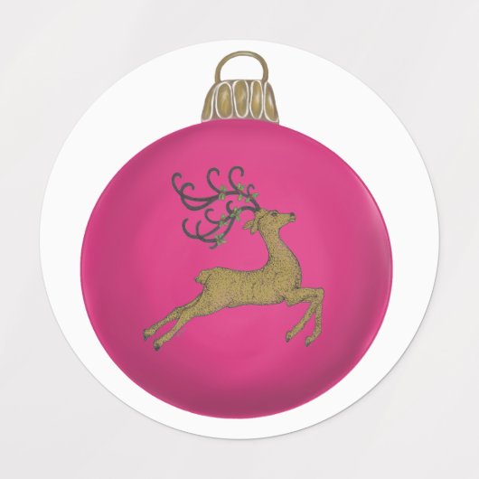 PINK CHRISTMAS BUBBLE ETIKETTEN (Design 1)