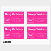 Pink Christmas Business Rectangle Shape Sticker (Blatt)
