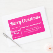 Pink Christmas Business Rectangle Shape Sticker (Umschlag)