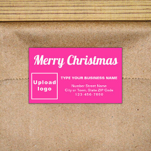 Pink Christmas Business Rectangle Shape Sticker