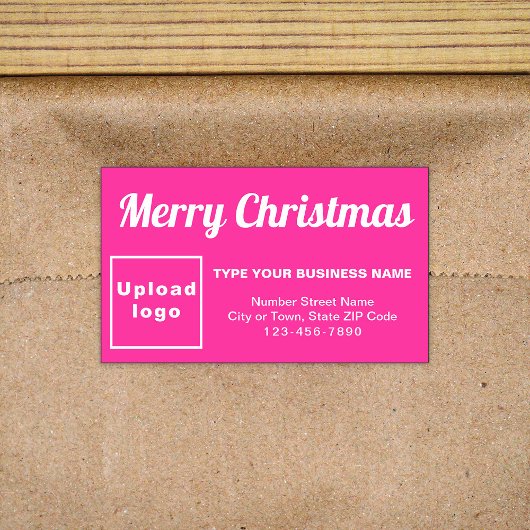 Pink Christmas Business Rectangle Shape Sticker