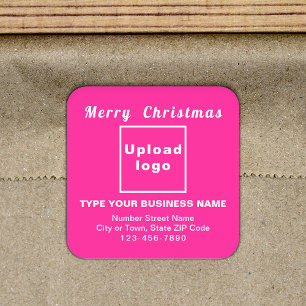 Pink Christmas Business Square Sticker