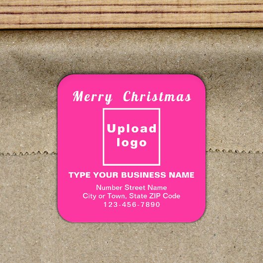 Pink Christmas Business Square Sticker