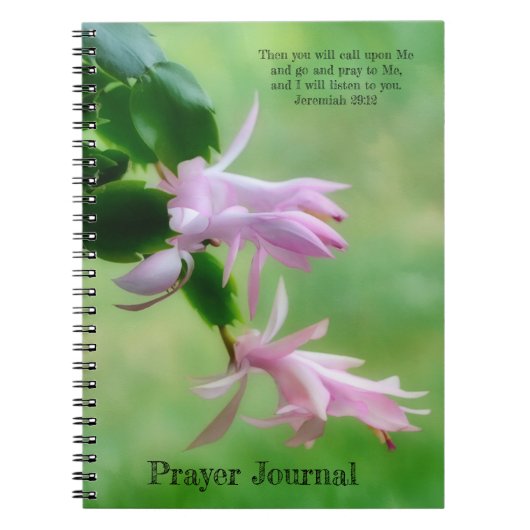 Pink Christmas Cactus Blume Orchid Prayer Journal Notizblock (Vorderseite)