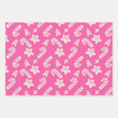 Pink Christmas- Candy Canes, Stars & Trees Pattern Geschenkpapier Set (Vorderseite 3)