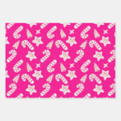 Pink Christmas- Candy Canes, Stars & Trees Pattern Geschenkpapier Set (Vorderseite 2)
