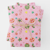 Pink Christmas Candy Wrapping Paper Geschenkpapier Set (Beispiel)