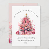 Pink Christmas Card Einladung (Vorne/Hinten)