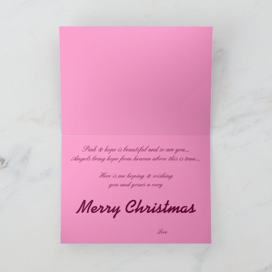 Pink Christmas Card Feiertagskarte (Innenseite)