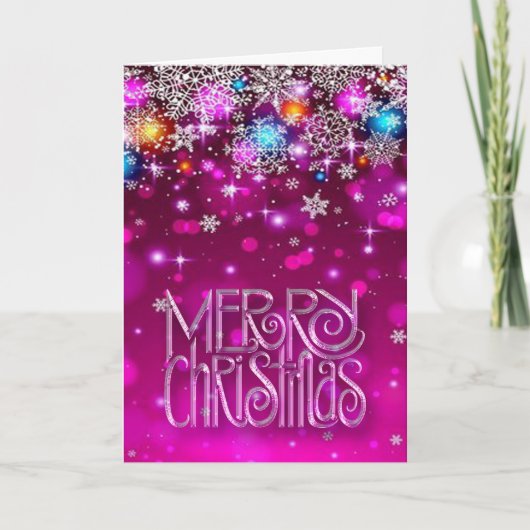 Pink Christmas Card Feiertagskarte (Vorderseite)