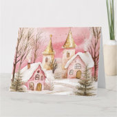 Pink Christmas Card Karte (Vorderseite)