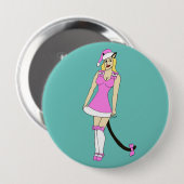 Pink Christmas catgirl Button (Vorne & Hinten)