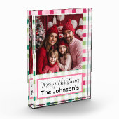 Pink Christmas Checkerboard Fotoblock (Links)