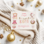 Pink Christmas Collage Diapper Raffle Begleitkarte<br><div class="desc">Dieses festliche Baby-Duschdesign strahlt mit Urlaubscharme aus und besticht durch eine Collage aus handbemalten rosa Elementen - von gemütlichen Kleidung und Kinderzimmer-Spielzeug bis zu Kuchen und einer traumhaften Grill. Weiche Farbtöne und Aquarelltöne schaffen eine spielerische und herzliche Atmosphäre,  um ein kleines Mädchen während der Ferienzeit willkommen zu heißen.</div>