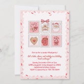 Pink Christmas Cookie Exchange Einladung (Vorderseite)