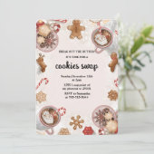 Pink Christmas Cookie Swap Einladung (Stehend Vorderseite)