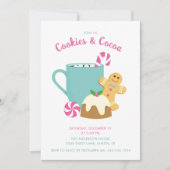 PINK CHRISTMAS COOKIES UND Kakao Einladung (Vorderseite)