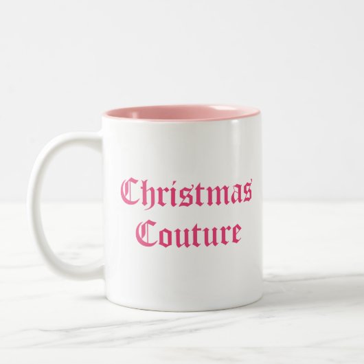 Pink Christmas Couture Zweifarbige Tasse (Links)
