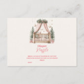 Pink Christmas Crib Diapper Raffle Begleitkarte (Vorderseite)