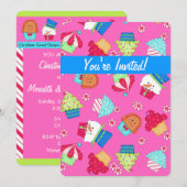 Pink Christmas Cupcake Art Party Event Einladungen (Vorne/Hinten)