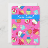 Pink Christmas Cupcake Art Party Event Einladungen (Vorderseite)