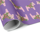 Pink Christmas Dala Horing Paper Geschenkpapier<br><div class="desc">Dieses rosa Weihnachts Dala Horse Wrapping Papier Design ist aus einem hölzernen Pferd entworfen,  geschnitzt und gemalt von Julia Morrill</div>