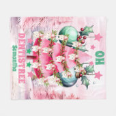 Pink Christmas Dentist Frohe Weihnachten Fleecedecke (Vorderseite (Horizontal))