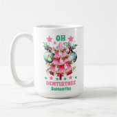 Pink Christmas Dentist Frohe Weihnachts-Individuel Kaffeetasse (Links)