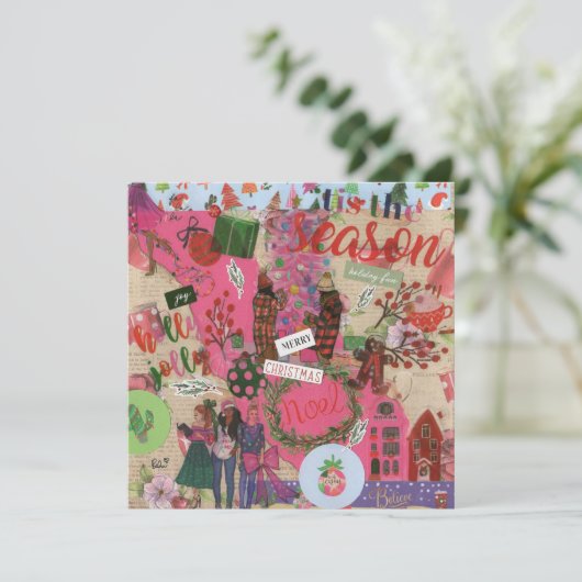 Pink Christmas 'Dies ist die Jahreszeit flache Gru (Stehend Vorderseite)