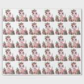 Pink Christmas Dino Girl Baby Shower Geschenkpapier (Flach)