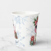 Pink Christmas Dino Girl Baby Shower Pappbecher (Links)