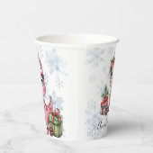 Pink Christmas Dino Girl Baby Shower Pappbecher (Rechts)