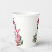 Pink Christmas Dino Girl Baby Shower Pappbecher (Links)