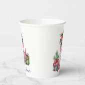 Pink Christmas Dino Girl Baby Shower Pappbecher (Links)