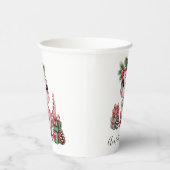 Pink Christmas Dino Girl Baby Shower Pappbecher (Rechts)