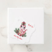 Pink Christmas Dino Girl Baby Shower Thank You Geschenkanhänger (Beispiel)