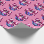 Pink Christmas Diskothek Ball Pattern Geschenkpapier (Ecke)