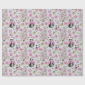 Pink Christmas Dogs Geschenkpapier (Flach)