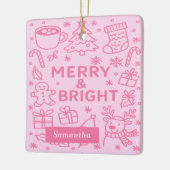 Pink Christmas Doodle | Merry & Bright Keramikornament (Links)