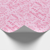 Pink Christmas Doodle | Merry Magic Geschenkpapier (Ecke)