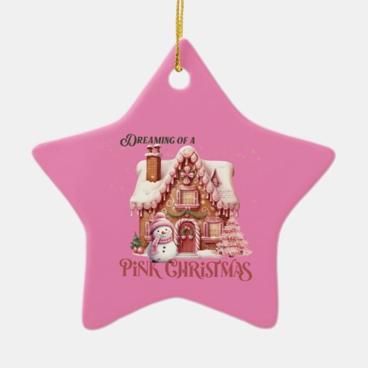 Pink Christmas Dream Keramik Ornament (Vorne)