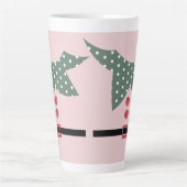Pink Christmas Elf Anzug Feiertag Party Milchtasse (Vorderseite)