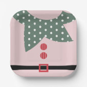 Pink Christmas Elf Anzug Feiertag Party Pappteller (Vorderseite)