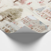 Pink Christmas Ephemere Muster Wrapping Paper Geschenkpapier (Ecke)