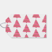 Pink Christmas Folk Art twig Tree Geschenkanhänger (Rückseite Horizontal)