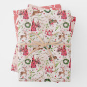 Pink Christmas Forest Gift Wrap, Blatt Set 3 (Beispiel)