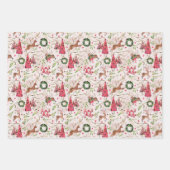 Pink Christmas Forest Gift Wrap, Blatt Set 3 (Vorderseite)