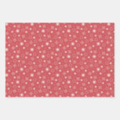 Pink Christmas Forest Village Birds Snowflakes Geschenkpapier Set (Vorderseite 3)