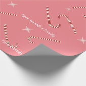 Pink Christmas Gelee Lollies individuelle Name Geschenkpapier (Ecke)