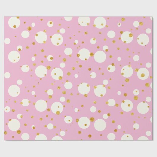Pink Christmas Geometric design Dotty Geschenkpapier (Flach)